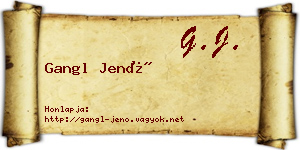 Gangl Jenő névjegykártya